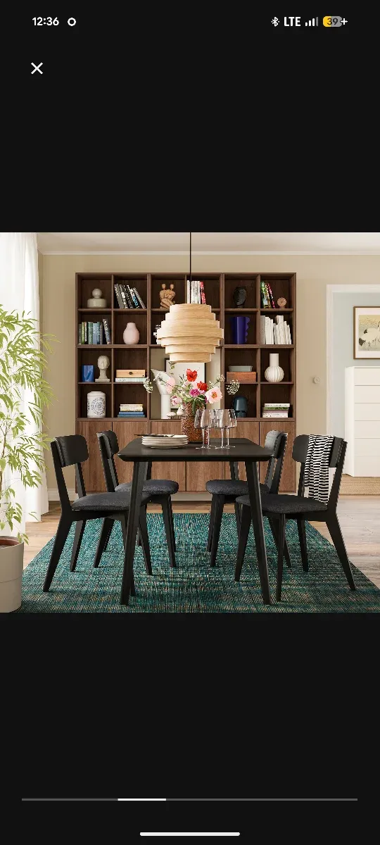 Mesa Lisabo negra Ikea