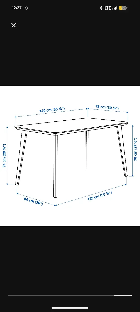 Mesa Lisabo negra Ikea