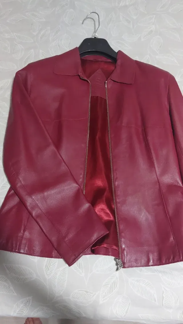 Chaqueta Piel Napa Burdeos