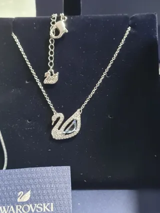 Colgante Cisne Swarovski Azul y Plateado