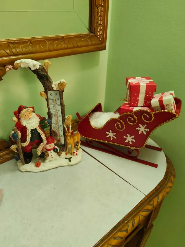 Trineo y Papá Noel Navidad Decoración