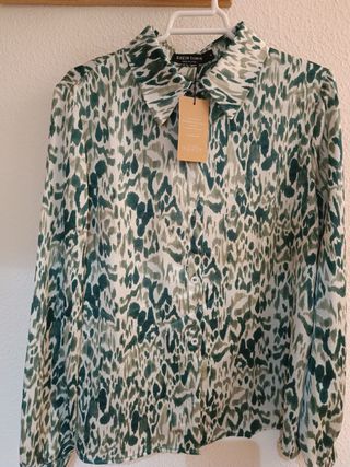 Camisa SHEIN estampado verde M