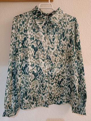 Camisa SHEIN estampado verde M