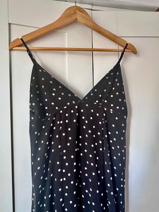 Vestido midi Zara lunares negro y blanco