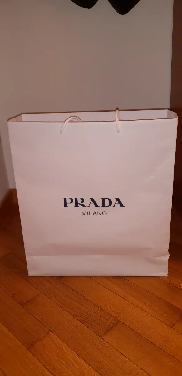 PRADA SACCHETTO BUSTA BIANCA GRANDE REGALO FASHION