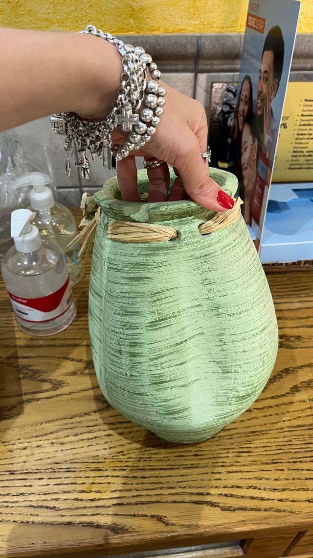 Jarrón decorativo verde