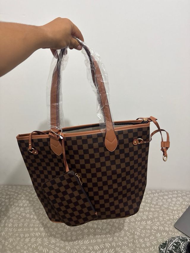 Bolso de mano mujer marrón