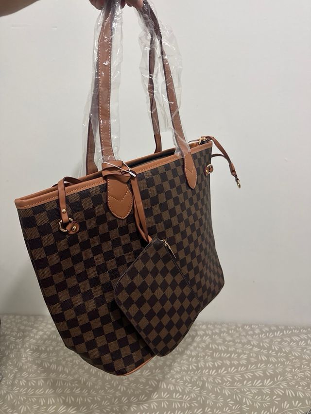 Bolso de mano mujer marrón