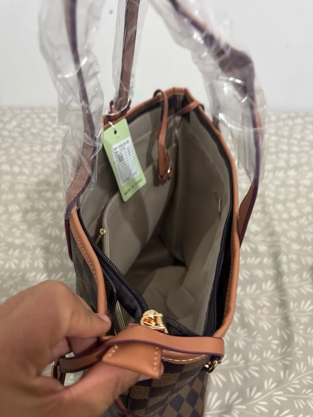 Bolso de mano mujer marrón