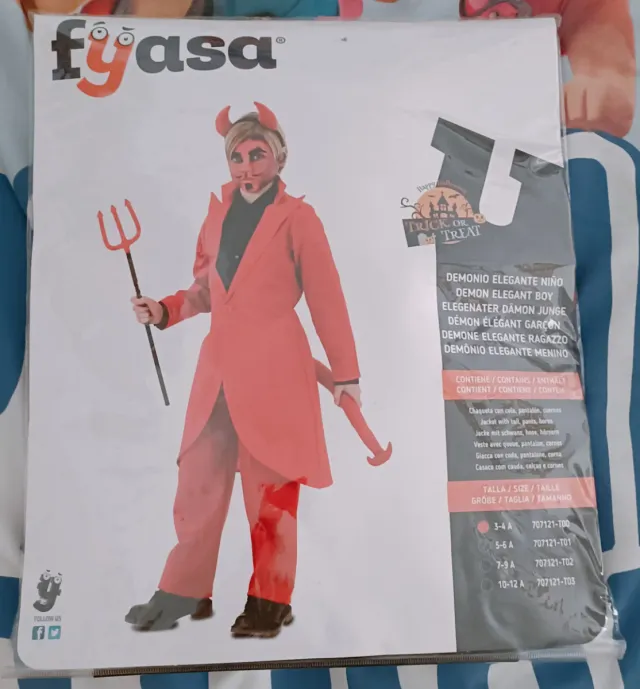 Disfraz Demonio Elegante Niño Talla 3-4 A