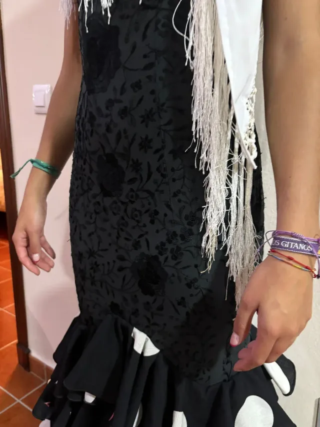 Vestido Flamenca Negro Talla XS