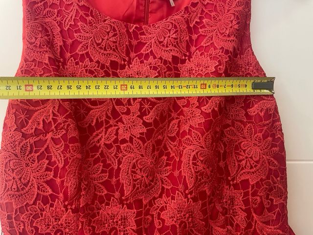 Vestido rojo encaje fiesta talla S