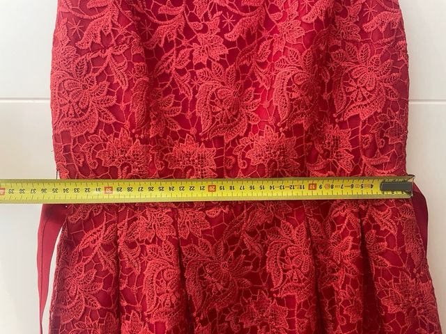 Vestido rojo encaje fiesta talla S