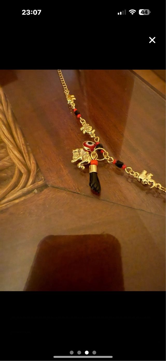 Pulsera Oro Laminado 14k Elefantes Ojo Turco