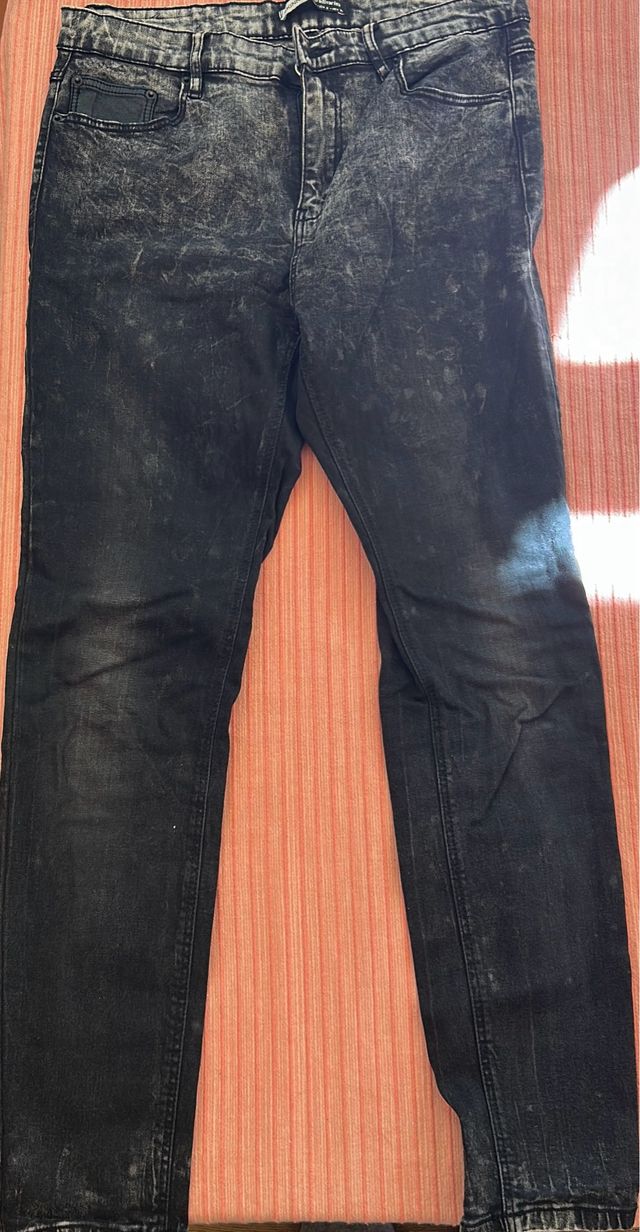 Tejano pitillo desgastado negro/gris