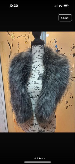 Collo finta pelliccia grigio