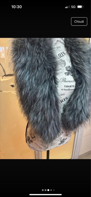 Collo finta pelliccia grigio