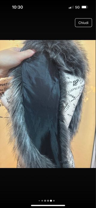 Collo finta pelliccia grigio