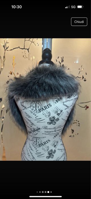 Collo finta pelliccia grigio