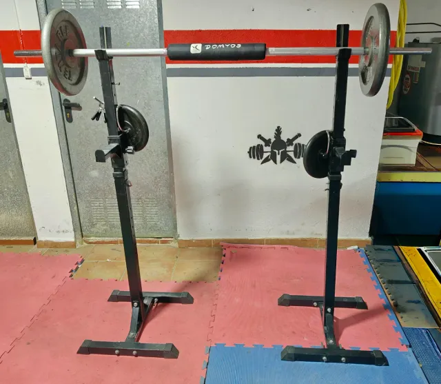 RACK BARRA OLÍMPICA 178 CM 28 MM CON DISCOS 50KG