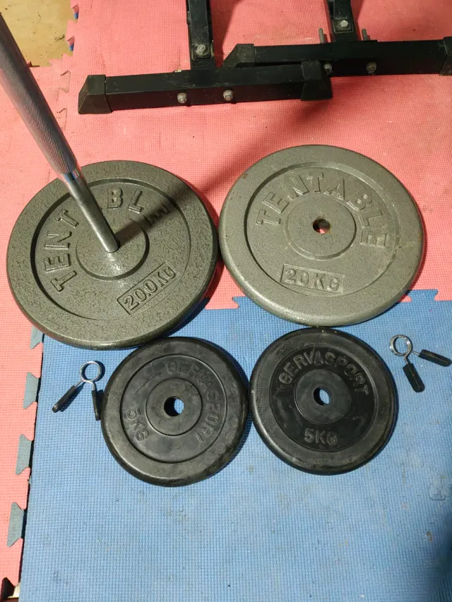 RACK BARRA OLÍMPICA 178 CM 28 MM CON DISCOS 50KG