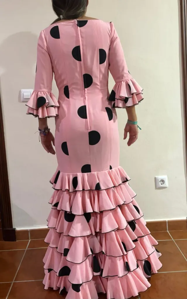 Vestido Flamenca Lunares Rosa