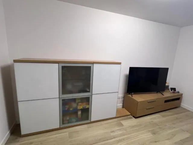 Mueble de salón madera y cristal, precio negociabl