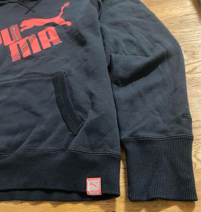 Felpa Puma nera con logo rosso