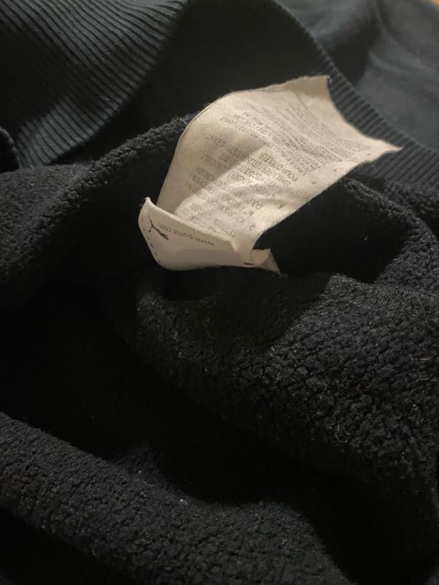 Felpa Puma nera con logo rosso