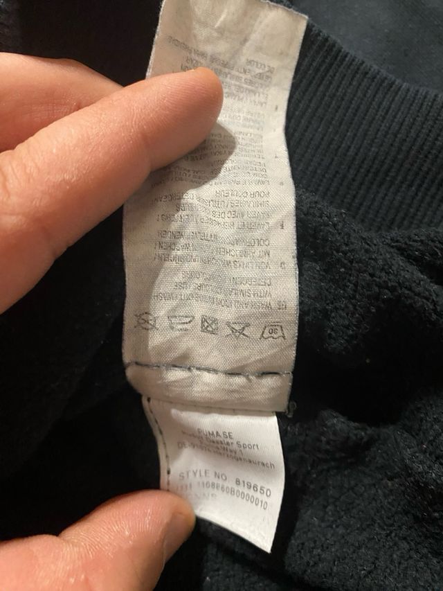 Felpa Puma nera con logo rosso