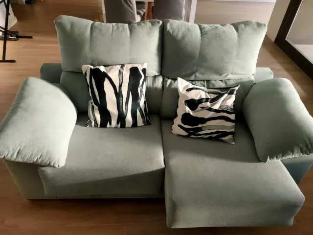 Sofá 2/3 plazas deslizante azul turquesa