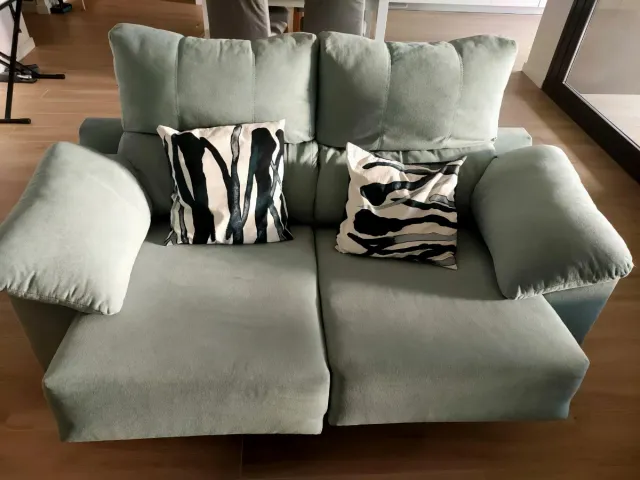 Sofá 2/3 plazas deslizante azul turquesa