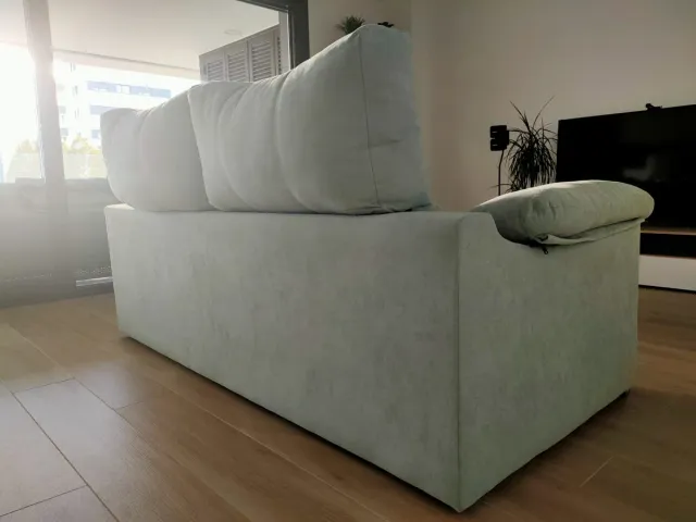 Sofá 2/3 plazas deslizante azul turquesa