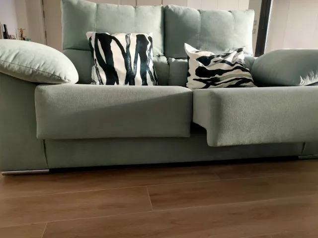 Sofá 2/3 plazas deslizante azul turquesa