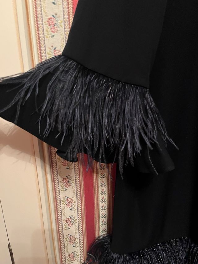 OCASIÓN!!Abrigo Carolina Herrera Negro Talla Única