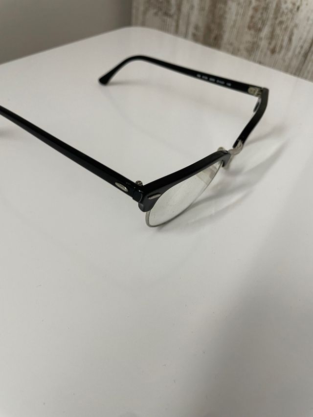 Montura Gafas Ray Ban Clubmaster Negra y Plateada