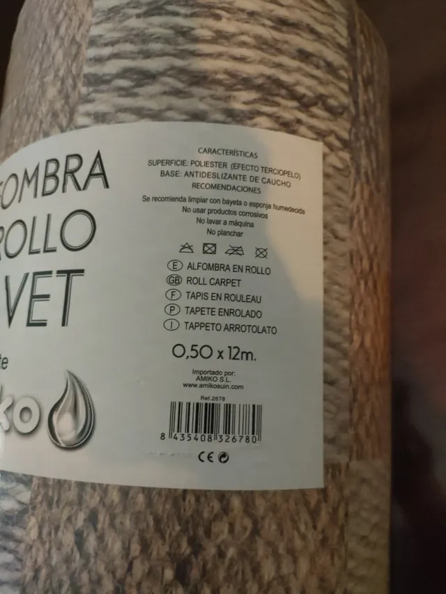 Alfombra Rollo Velvet Amiko Antideslizante