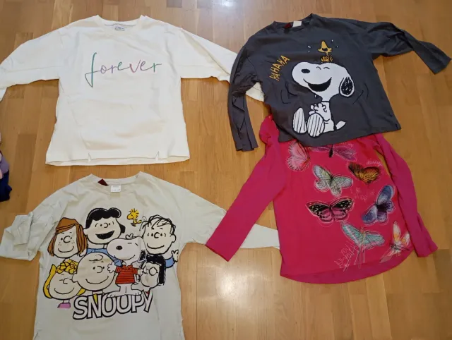 Lote 4 Camisetas Manga Larga Niña