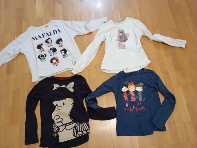 Lote 4 Camisetas Manga Larga Niña