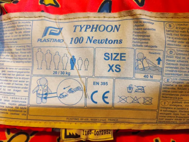 Chaleco salvavidas niño Plastimo XS 100N