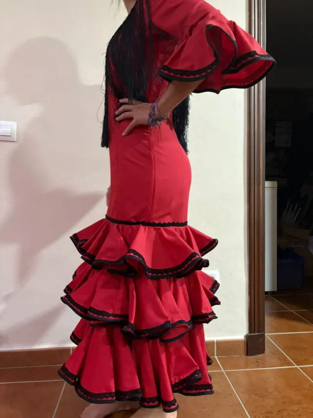 Vestido Flamenco Rojo con Volantes