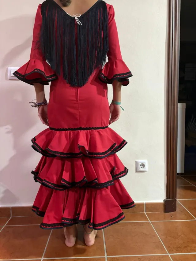 Vestido Flamenco Rojo con Volantes