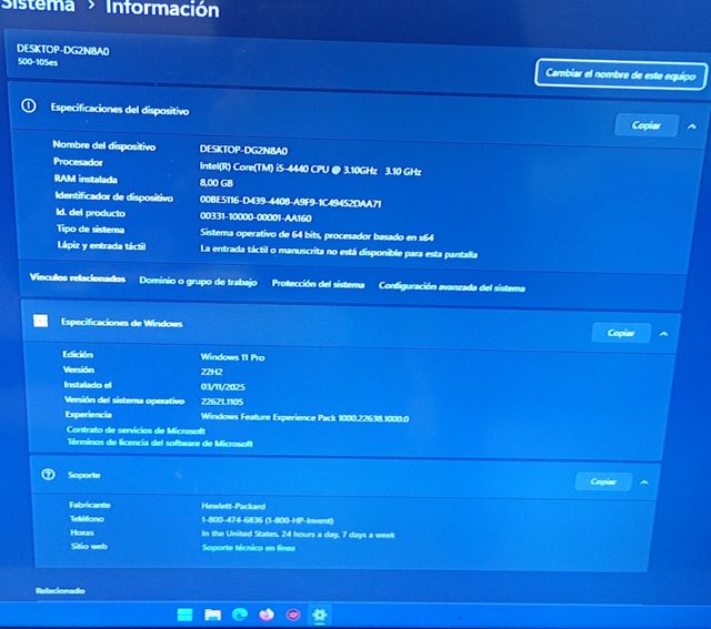 Ordenador Sobremesa HP i5