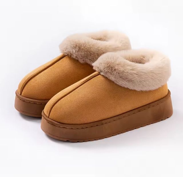 Zapatillas de invierno forradas beige/marrón