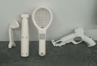 Accesorios Wii: Raqueta, Pistola, Bate,Wolf 