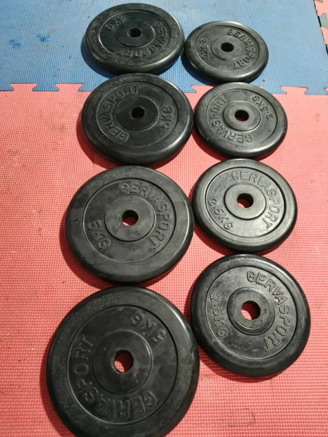 DISCOS DE GOMA GERVASPORT 28MM 4x5KG + 4x2.5KG