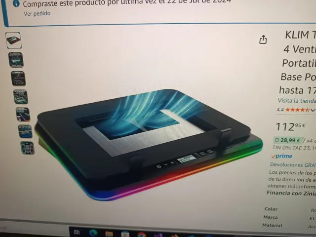 Base Refrigeradora Portátil KLIM 4 Ventiladores