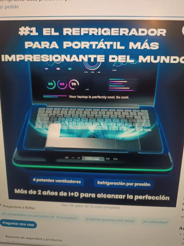 Base Refrigeradora Portátil KLIM 4 Ventiladores