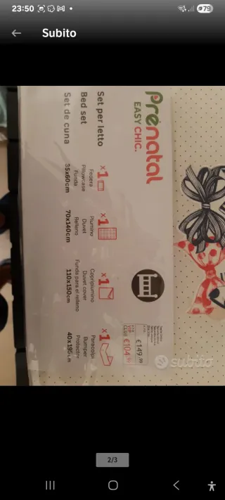 Set letto neonati Prenatal