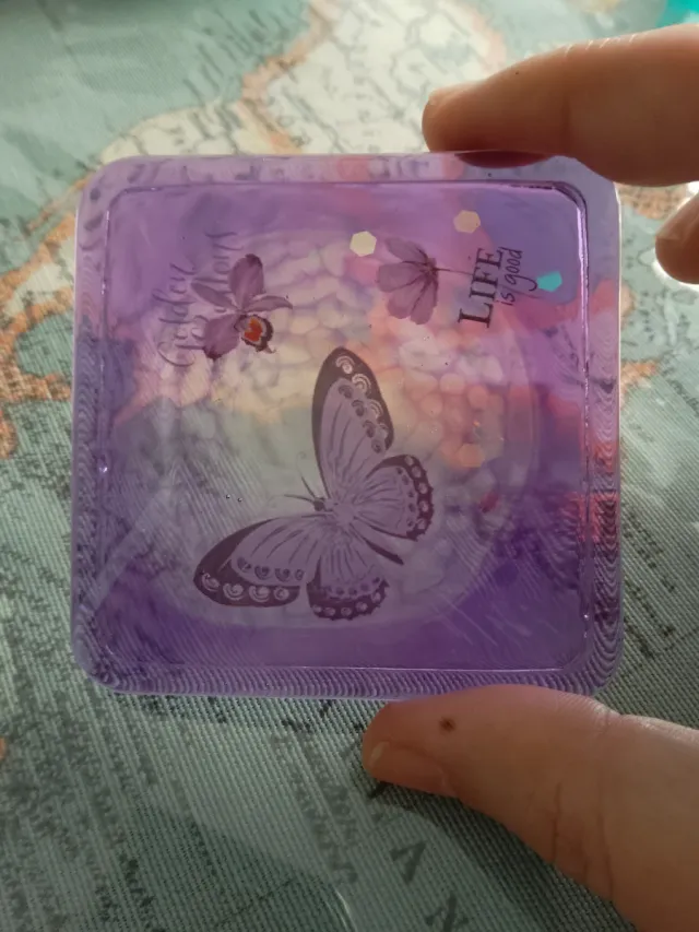 Joyero artesanal resina epoxi mariposa